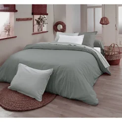 Tradilinge Drap plat en 100% coton biologique (240x300 cm - Marron Clair)