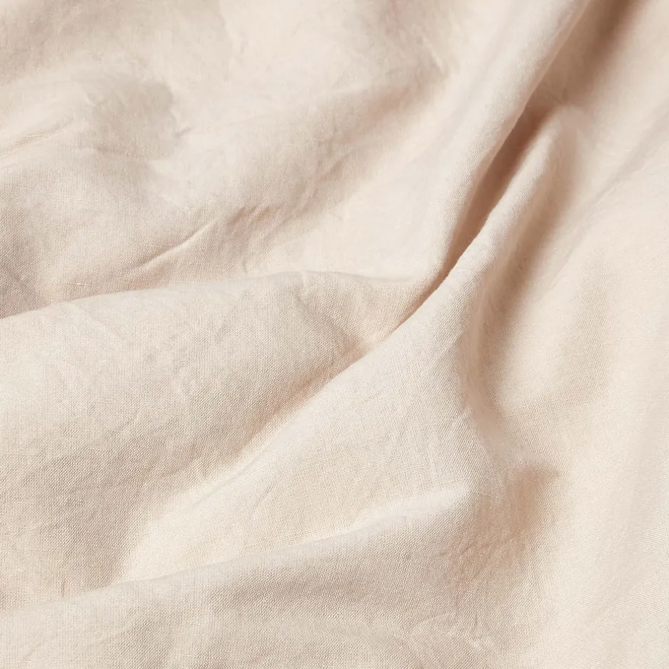 Homescapes Drap plat en lin lavé beige, 180x290 cm - Hot