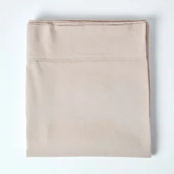 Homescapes Drap plat en lin lavé beige, 230x255 cm -