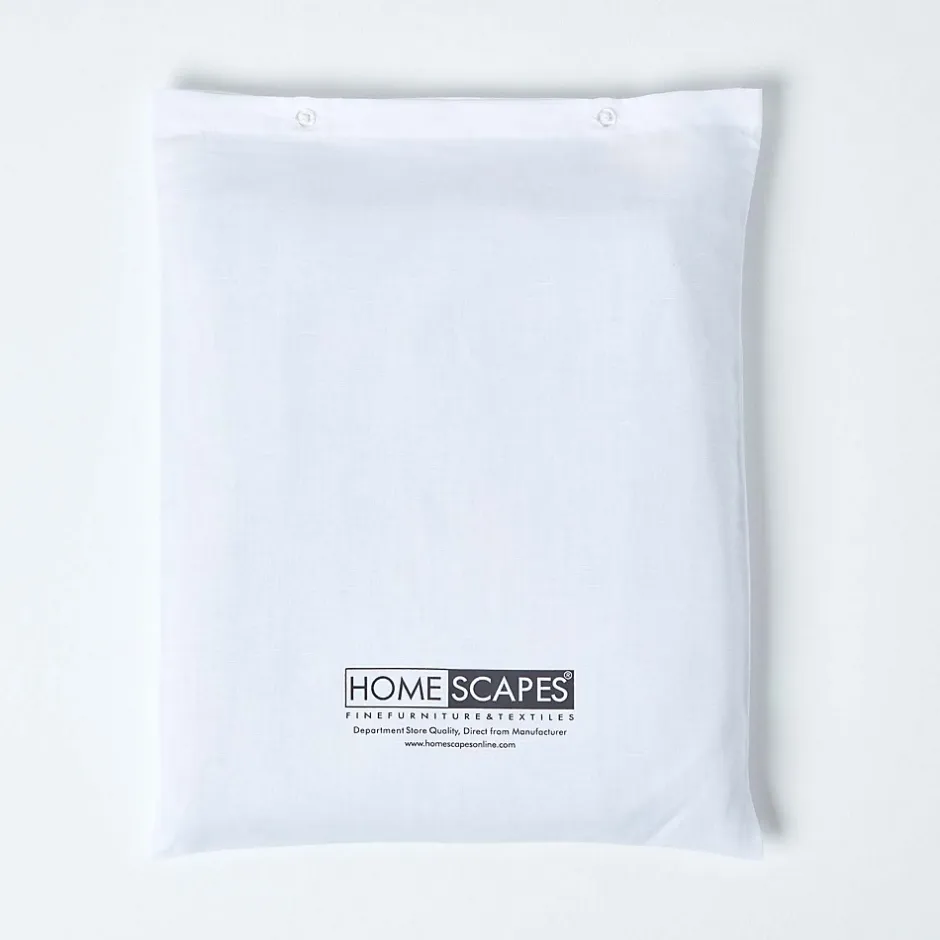 Homescapes Drap plat en lin lavé blanc, 240x275 cm - Discount