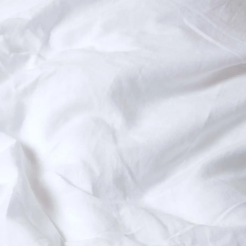Homescapes Drap plat en lin lavé blanc, 275x275 cm - Outlet