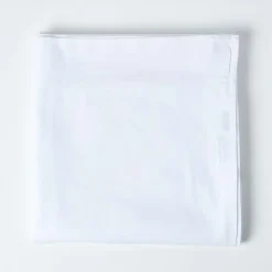 Homescapes Drap plat en lin lavé blanc, 275x275 cm - Outlet
