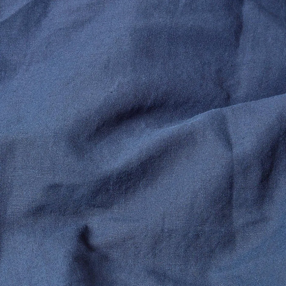 Homescapes Drap plat en lin lavé bleu marine, 240x275 cm - Discount