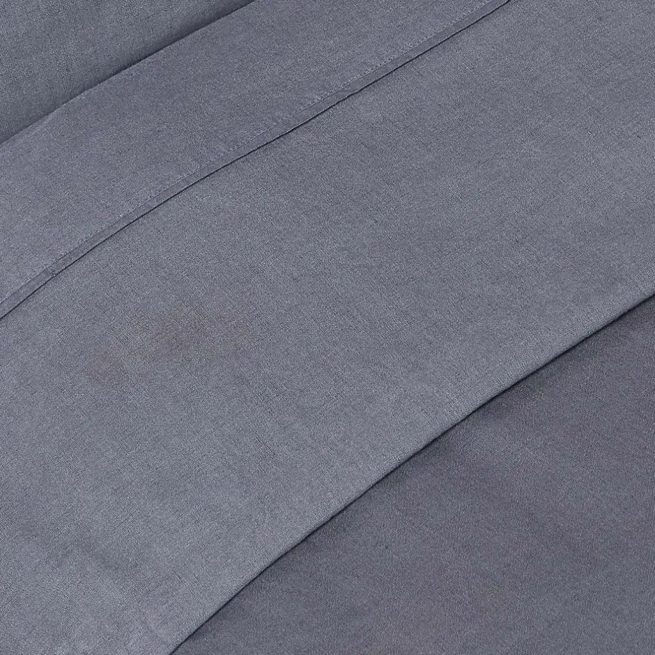 Homescapes Drap plat en lin lavé gris, 178x255 cm - Discount