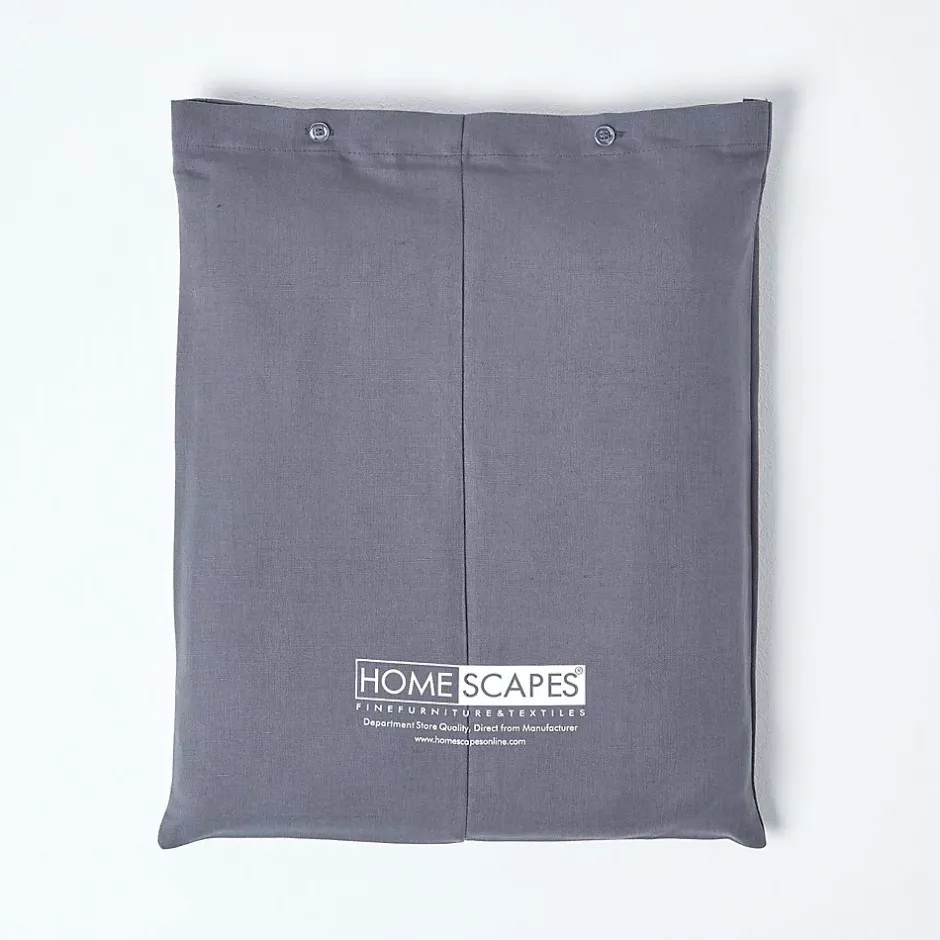 Homescapes Drap plat en lin lavé gris, 240x275 cm - New