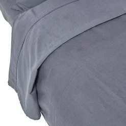 Homescapes Drap plat en lin lavé gris, 230x255 cm -