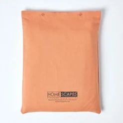 Homescapes Drap plat en lin lavé orange, 230x255 cm -