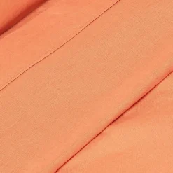 Homescapes Drap plat en lin lavé orange, 240x300 cm -