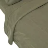 Homescapes Drap plat en lin lavé vert mousse, 240x300 cm -