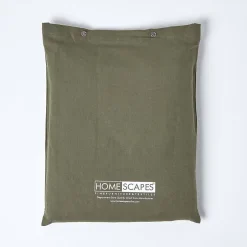 Homescapes Drap plat en lin lavé vert mousse, 180x290 cm - New