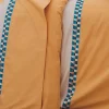 Tradilinge Drap plat en percale avec galon géométrique (280x325 cm - Jaune) Hot