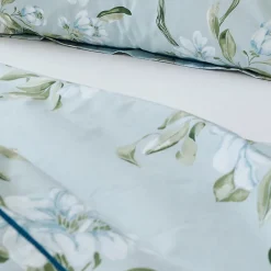 Tradilinge Drap plat en percale de coton au style anglais (240x310 cm - Céladon) Outlet