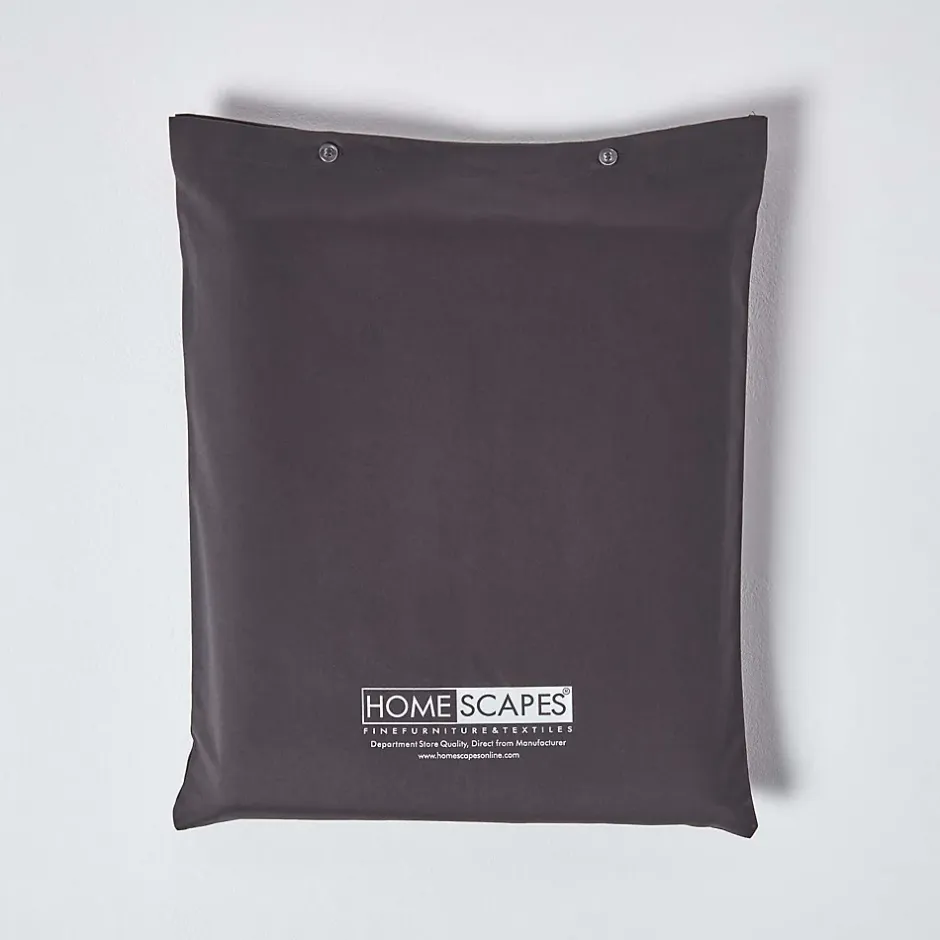 Homescapes Drap plat en satin de coton égyptien 1000 fils gris foncé, 275x275 cm - Discount