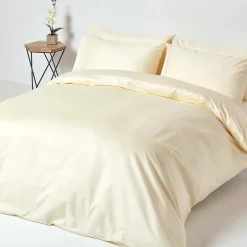 Homescapes Drap plat en satin de coton égyptien 1000 fils ivoire, 178x255 cm - Hot