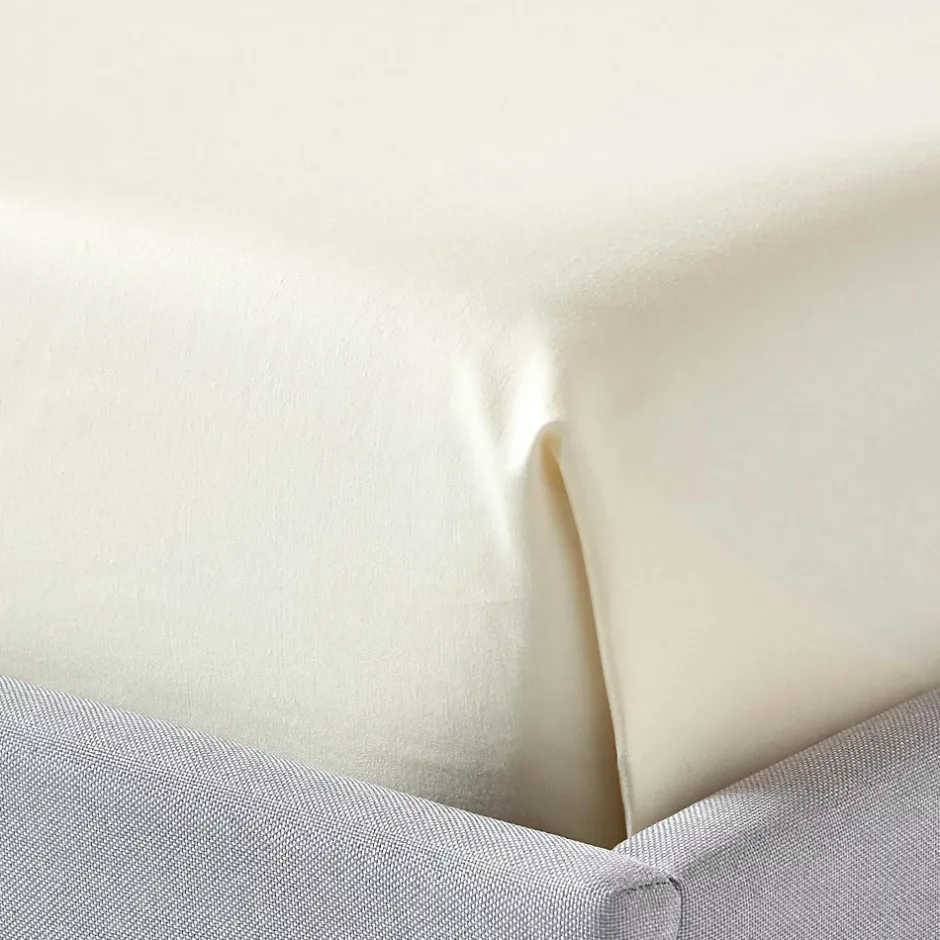 Homescapes Drap plat en satin de coton égyptien 1000 fils ivoire, 178x255 cm - Hot