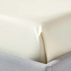 Homescapes Drap plat en satin de coton égyptien 1000 fils ivoire, 270x300 cm -