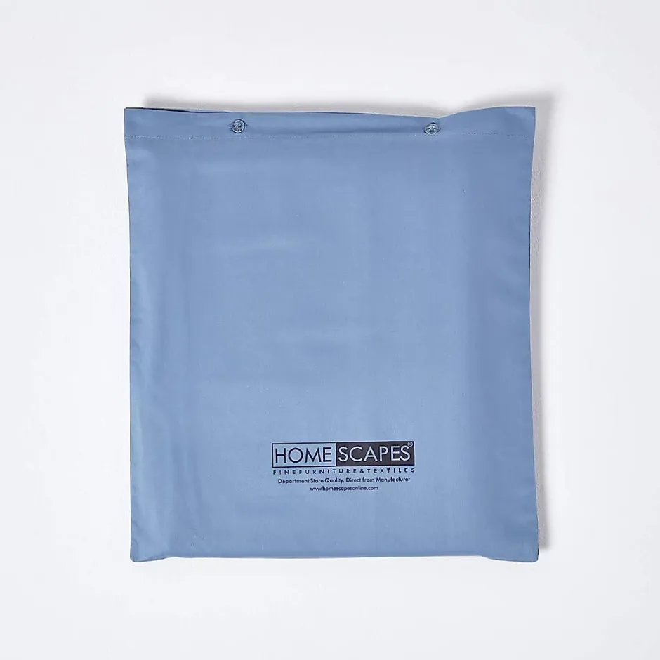 Homescapes Drap plat en satin de coton égyptien 1000 fils bleu, 180x290 cm - Best