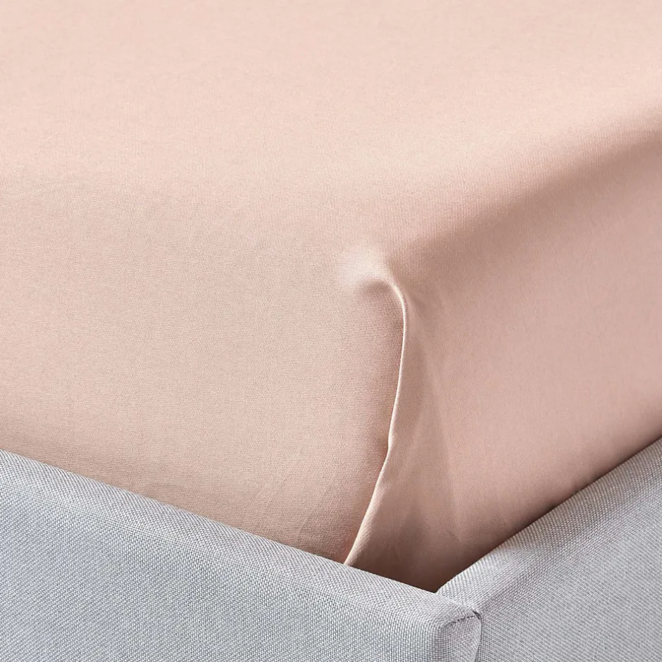 Homescapes Drap plat en satin de coton égyptien 1000 fils taupe, 240x275 cm -