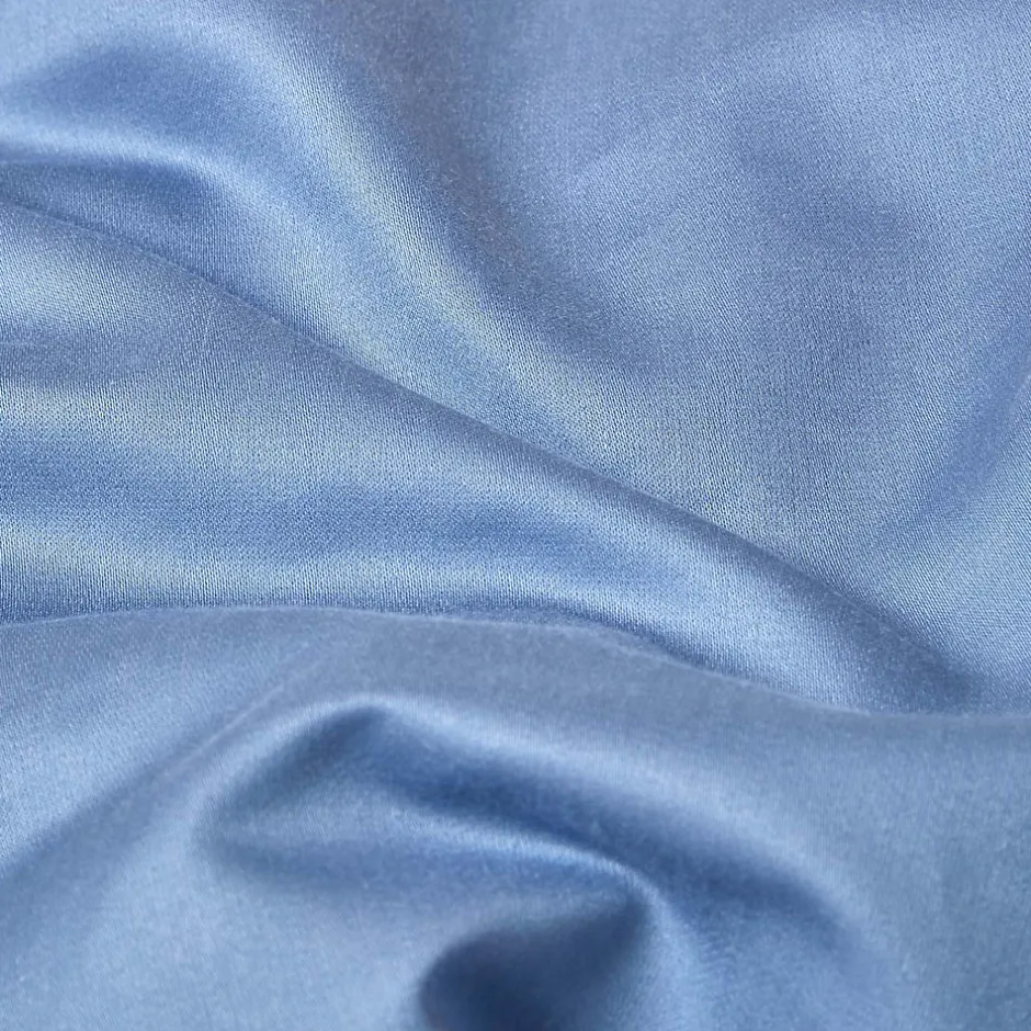 Homescapes Drap plat en satin de coton égyptien 1000 fils bleu, 230x255 cm -