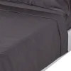 Homescapes Drap plat en satin de coton égyptien 1000 fils gris foncé, 240x300 cm -