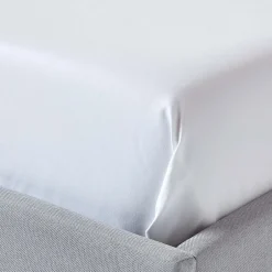 Homescapes Drap plat en satin de coton égyptien 1000 fils blanc, 180x290 cm - New