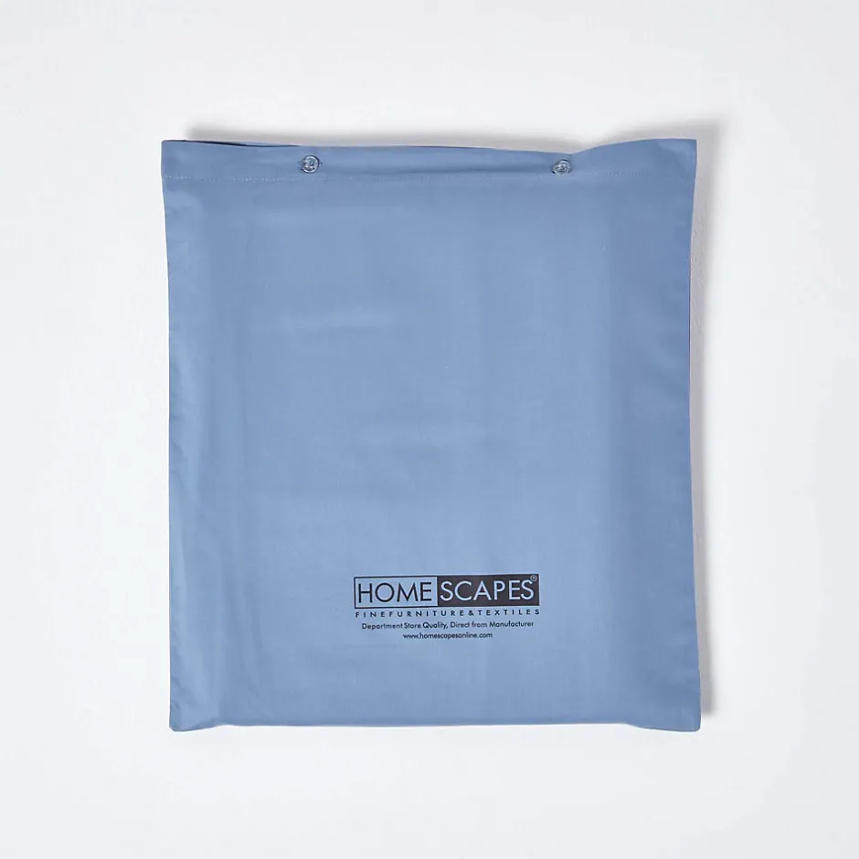 Homescapes Drap plat en satin de coton égyptien 1000 fils bleu, 240x275 cm -