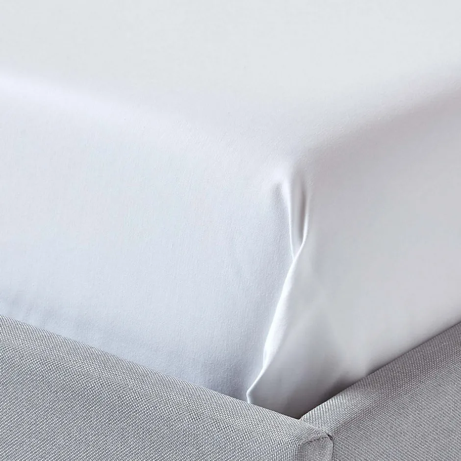 Homescapes Drap plat en satin de coton égyptien 1000 fils blanc, 240x300 cm -