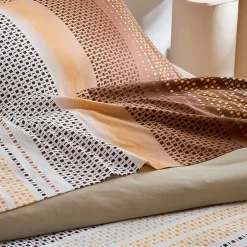 Tradilinge Drap plat esprit géométrique en coton (240x310 cm - Cuivre)