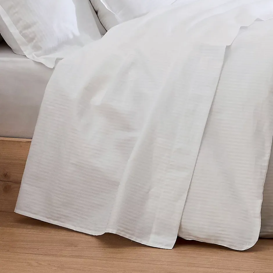 Tradilinge Drap plat esprit grand hôtel (180x290 cm - Blanc) Best