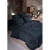 L'Effet Papillon Drap plat Gaïa gaze de coton 240x300 cm bleu nuit Sale