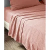 L'Effet Papillon Drap plat "Gaïa" toutes dimensions "Gaze de Coton" - Gaïa Rose Pêche - 240 x 300 cm pour lit 2 places