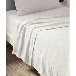 L'Effet Papillon Drap plat "Gaïa" toutes dimensions "Gaze de Coton" - Gaïa Chantilly - 240 x 300 cm pour lit 2 places