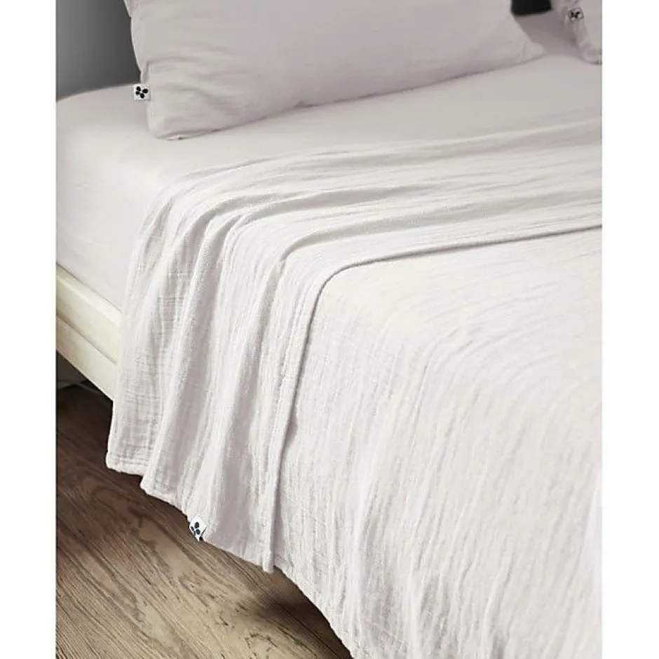 L'Effet Papillon Drap plat "Gaïa" toutes dimensions "Gaze de Coton" - Gaïa Chantilly - 240 x 300 cm pour lit 2 places