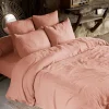 L'Effet Papillon Drap plat "Gaïa" toutes dimensions "Gaze de Coton" - Gaïa Rose Pêche - 270 x 300 cm pour lit King size Hot