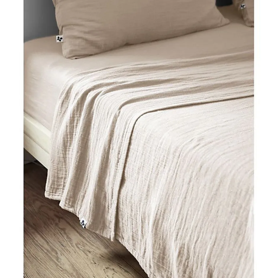 L'Effet Papillon Drap plat "Gaïa" toutes dimensions "Gaze de Coton" - Gaïa Pampa - 240 x 300 cm pour lit 2 places