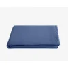 Vent Du Sud Drap plat Palace pur coton teint lavé, 63 fils/cm² - Palace Indigo - 240 x 290 cm pour lit 2 places