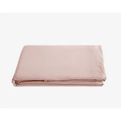 Vent Du Sud Drap plat Palace pur coton teint lavé, 63 fils/cm² - Palace Rose - 270 x 290 cm pour lit King Size