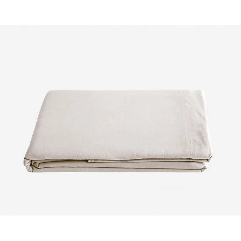 Vent Du Sud Drap plat Palace pur coton teint lavé, 63 fils/cm² - Palace Naturel - 270 x 290 cm pour lit King Size