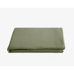 Vent Du Sud Drap plat Palace pur coton teint lavé, 63 fils/cm² - Palace Sauge - 240 x 290 cm pour lit 2 places Online