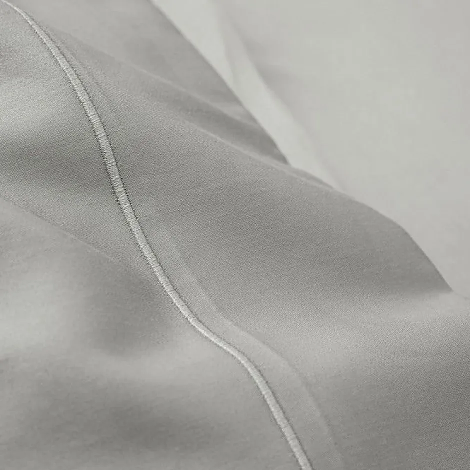 Coton Pur Drap plat percale de coton peigné "Julian" toutes dimensions - Julian Perle - 240 x 300 cm pour lit 2 places Sale