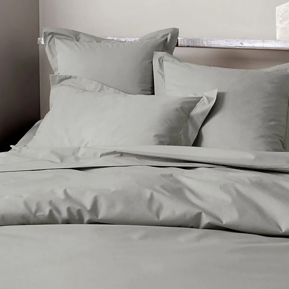 Coton Pur Drap plat percale de coton peigné "Julian" toutes dimensions - Julian Perle - 240 x 300 cm pour lit 2 places Sale