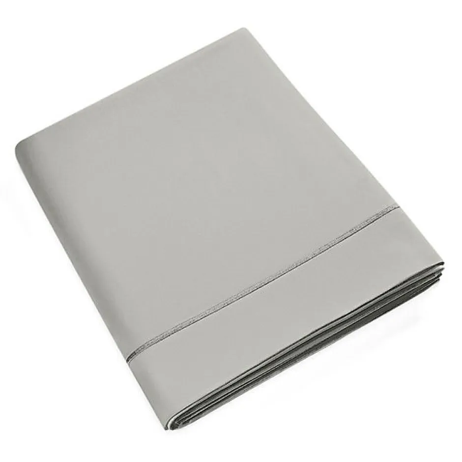 Coton Pur Drap plat percale de coton peigné "Julian" toutes dimensions - Julian Perle - 180 x 290 cm pour lit 1 place