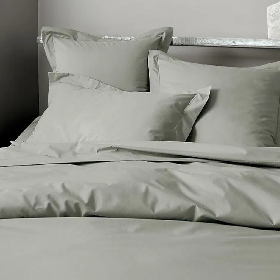 Coton Pur Drap plat percale de coton peigné "Julian" toutes dimensions - Julian Ardoise - 240 x 300 cm pour lit 2 places
