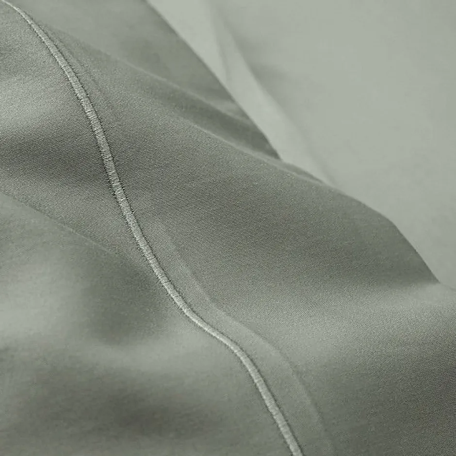 Coton Pur Drap plat percale de coton peigné "Julian" toutes dimensions - Julian Ardoise - 180 x 290 cm pour lit 1 place Discount
