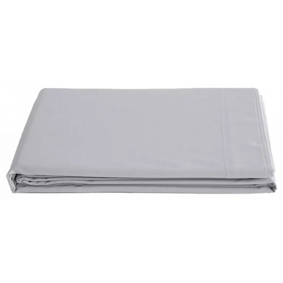 Vent Du Sud Drap plat percale pur coton peigné longues fibres 80 fils/cm² - Perle - 240 x 300 cm pour lit 2 places
