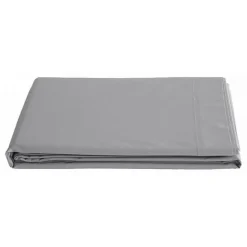 Vent Du Sud Drap plat percale pur coton peigné longues fibres 80 fils/cm² - Acier - 270 x 300 cm pour lit King size Outlet