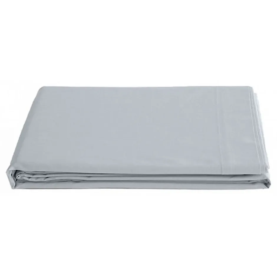 Vent Du Sud Drap plat percale pur coton peigné longues fibres 80 fils/cm² - Neige - 240 x 300 cm pour lit 2 places
