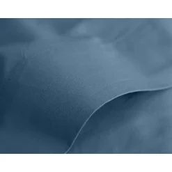 Vent Du Sud Drap plat percale pur coton peigné longues fibres 80 fils/cm² - Marine - 180 x 290 cm pour lit 1 place