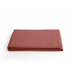 Vent Du Sud Drap plat percale pur coton peigné longues fibres 80 fils/cm² - Pêche - 240 x 300 cm pour lit 2 places Clearance