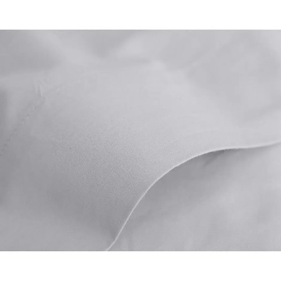 Vent Du Sud Drap plat percale pur coton peigné longues fibres 80 fils/cm² - Perle - 270 x 300 cm pour lit King size